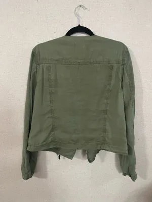 Army green zipper jacket thumbnail 2