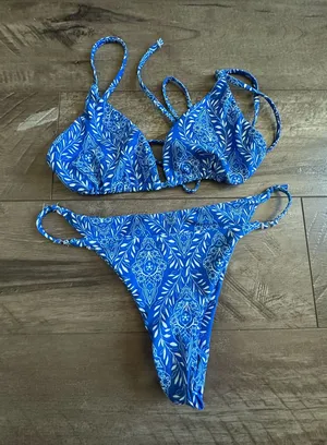 Blue Bandana Print Bikini thumbnail 1