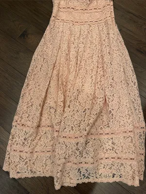 NSR Blush Pink Floral Lace Midi Maxi Dress Size Medium Spaghetti Strap - C61-121 thumbnail 4