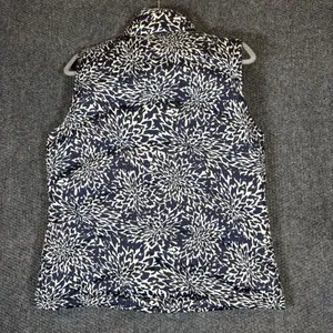Lands End Navy & Ivory Full Zip Down/Feather Insulated Vest Womens M 10-12‎ thumbnail 2