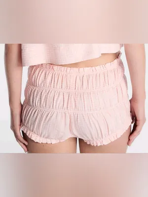 Kacey Lee Light Pink Ruched Sleep Shorts thumbnail 2