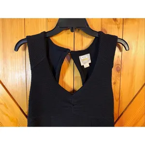 MAEVE Anthropologie Black Textured Knit Fit and Flare Sleeveless Dress sz S (623 thumbnail 3