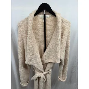 Arlotta Studio Women's Medium‎ Cream Luxurious Plush Textured Knit Robe thumbnail 3