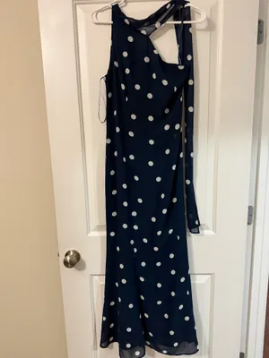 Navy Polka Dot Dress Blue Size 6 thumbnail 2