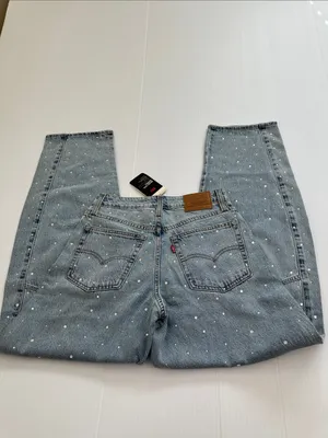 Levi's NWT Baggy Dad Barrel Jeans with Crystal Embellishment Dazzle Me, 25 x 32 thumbnail 6