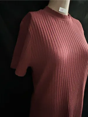 Forever 21+ Ribbed Short-Sleeve Midi Dress in Rose Pink 1X thumbnail 5