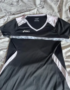 ASICS Black & White Volleyball Jersey Top thumbnail 5