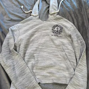 Vintage Gray and White Hoodie Sweatshirt thumbnail 1