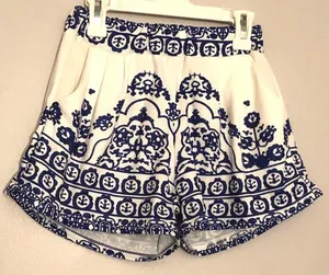 Zaful Blue Print Shorts thumbnail 2