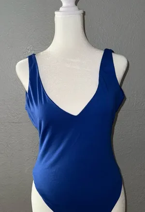 Superdown Megan Strappy Bodysuit‎ Blue Size Medium thumbnail 1