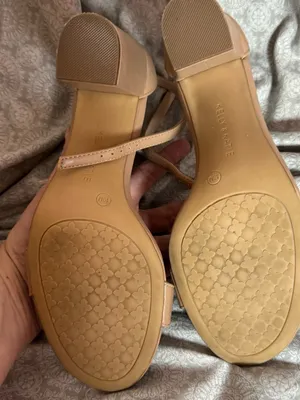 Kelly & Katie Beige Block Heel Sandals with Ankle Strap thumbnail 3