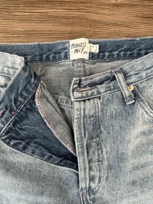 Princess Polly High Rise Distressed Straight Leg Jeans Light Wash Size 4 thumbnail 2