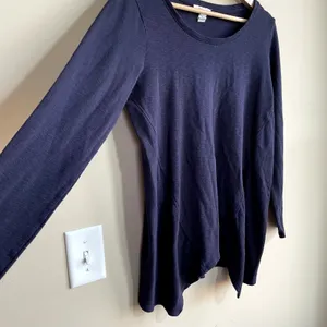 Daily ritual navy knit sweater asymetric women's size M casual cotton modal top‎ thumbnail 2