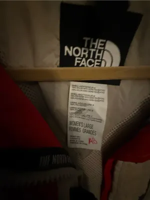 The North Face Red & Cream Hooded Colorblock Jacket thumbnail 3