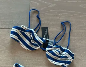 Triangl Blue and White Striped Bikini thumbnail 1