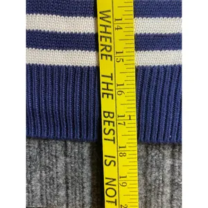 PINK Victoria's Secret Sweater Women M Blue White Striped Cropped Sleeve Detail thumbnail 6