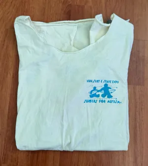 Surfers For Autism Cutoff Graphic Tee White Size XS thumbnail 1