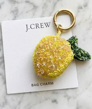 J. Crew | Yellow & Green Beaded Lemon Bag Charm thumbnail 1