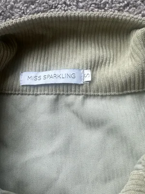Cropped Two-Tone Sage & Cream Corduroy Shacket thumbnail 4
