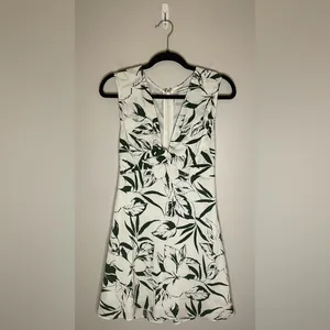 Abercrombie & Fitch Twist-Front Floral Mini Dress, White/Green, Size M, NWT thumbnail 4