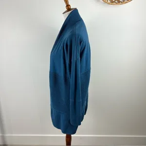 Lululemon Merino Sit In Lotus Wrap II Petrol Blue Open Front Cardigan Size 6 thumbnail 9