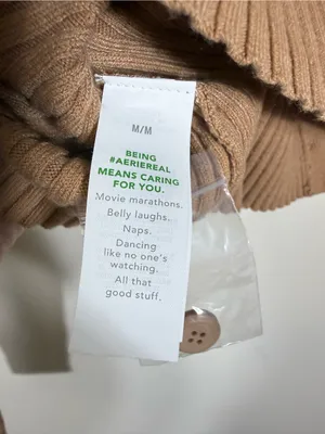 NWT Aerie Gotta Jet! Polo Ribbed Cropped Sweater Tan Medium thumbnail 7