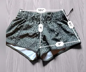 HURLEY Women’s Leopard Print Camo Green Swim Shorts thumbnail 6