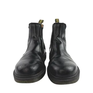 Dr. Martens 2976 Smooth Leather Black Round Toe Slip On Chelsea Boots M-6 W-7 thumbnail 2