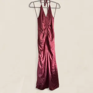 ASTR The Label Toledo Ruched Halter Midi Dress Mauve Satin Romantic thumbnail 2