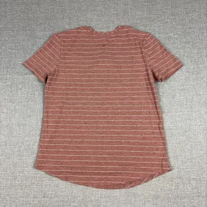 Lululemon Athletica T-Shirt Womens 2 Red Striped Crew Neck Short Sleeve Top thumbnail 8