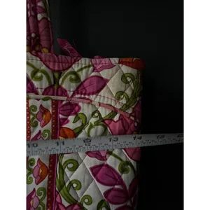 Vera Bradley Quilted Pink and Green Floral Tote Bag thumbnail 3