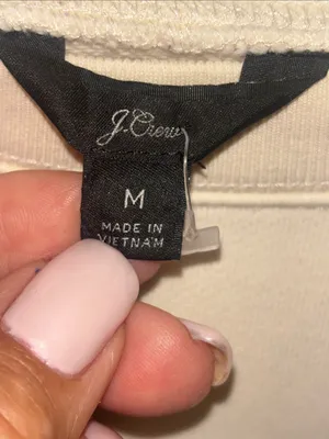 J Crew Cream Colored Sweatshirt Featuring Metallic Rose Gold Beaute Lettering thumbnail 3