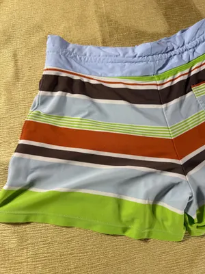 Athleta Women’s Size 8 Striped Board Shorts Swim Surf Blue Green Orange thumbnail 10
