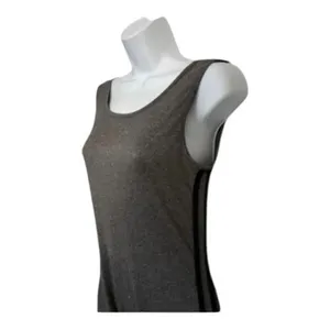 Women Grey Black Sleeveless Jumpsuit Size M Skinny Leg Stretch Romper Scoop Neck thumbnail 4