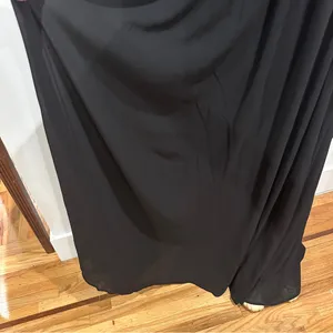 Miusol Black Floral Lace Cap Sleeve Belted Maxi Dress Sz L Formal Chiffon thumbnail 7