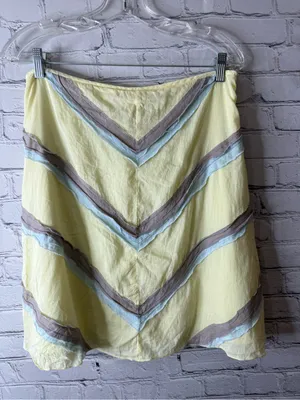 Free people Yellow Chevron Trim A-Line Skirt thumbnail 3
