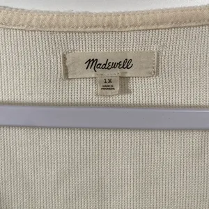 Madewell + Ottoman Rib Square-Neck Top in Cream Size 1X thumbnail 5