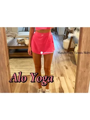 Alo Match Point Tennis Skirt Pink Fuchsia Hot Yoga Exercise Sports Shorts Skort thumbnail 7
