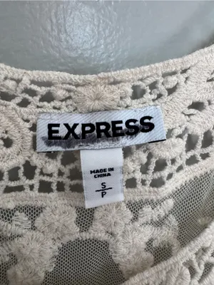 Express Lace Overlay Ivory Tank Top thumbnail 3