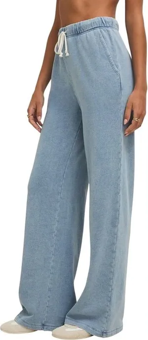 stradivarius Light Blue Wide-Leg Drawstring Jeans thumbnail 1
