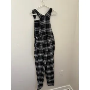 Hot Topic Plaid Overalls Size Medium Black White Academia Grunge Punk Goth thumbnail 7