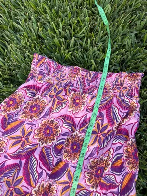 Angie Boho Floral High-Low Midi Skirt Medium Pink Purple Orange Festival thumbnail 6