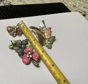 Lot Of 3 Pretty Butterfly Insect Brooch Pins thumbnail 8