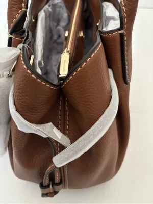 New kate spade New York Large Brown Dumpling Pebble Leather Satchel thumbnail 9