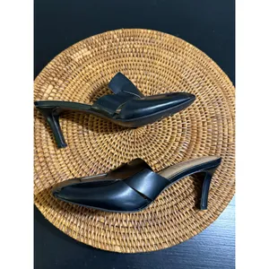 Journee Collection Black Woven Cage Heeled Mules Pointed Toe Sandals Womens 9 thumbnail 4