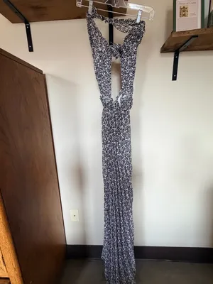 A.L.C. Frank Macpherson tie front halter cut out black and white maxi dress 2 thumbnail 5