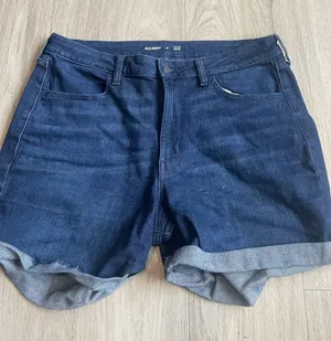 Old Navy Navy Blue Denim Cuffed Women’s Shorts thumbnail 1