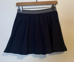 Tory Burch The Tech Twill‎ Geo-T Pleated Skirt Navy Tennis Skort thumbnail 1
