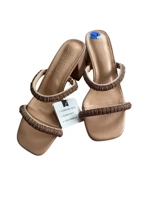 JASON WU Bronze Beaded Block Heel Sandals Size 7.5 NEW NWOB thumbnail 7