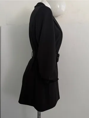NEW BBJ Los Angeles Blazer Dress MEDIUM Black Belted Tailored Mini Blazer thumbnail 4